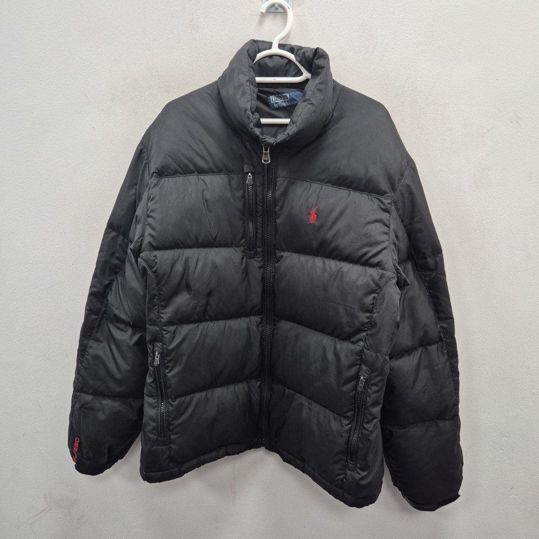 PONY Ralph Lauren Polo RL 250 piumino nero grosso leggero puffer coat taglia large