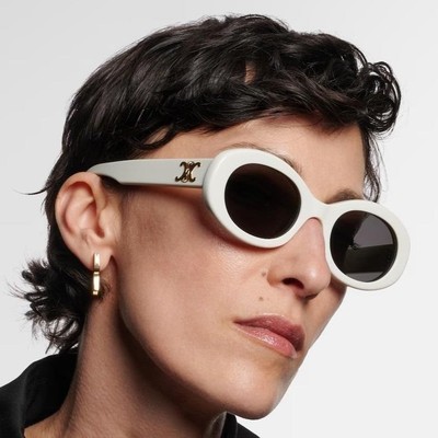 Celine Ivory Oval Sunglasses CELINE Triomphe 51MM Oval Sunglasses | Saks Fifth Avenue main image 4
