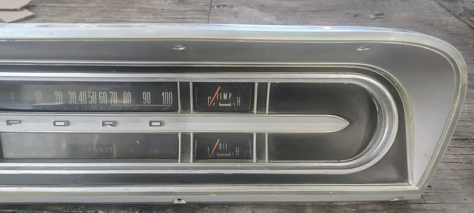 1967 68 69 70 71 72 FORD TRUCK F100 F250 F350 PAINEL DE INSTRUMENTOS CALIBRE FABRICANTE DE EQUIPAMENTO ORIGINAL 1970 - Imagem 4 de 4