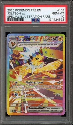 Pokemon Jolteon ex Prismatic Evolutions Special Illustration Rare #153 PSA 10