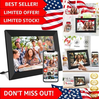 32GB FRAMEO 10.1 Inch Smart WiFi Digital Photo Frame 1280x800 IPS LCD Touch S...