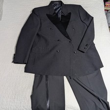 Tuxedo Club Black Double Breasted Tuxedo Men's 48R Jacket 36x32 Pants Formal EUC