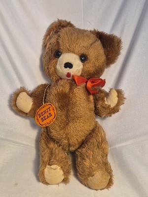 Rare Vintage DAKIN 1960s jointed Benjy Bear Brown plush stuffed animal 13''