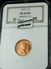 1953 S 1C NGC MS 66 RD Lincoln Wheat Cent #3524