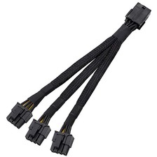 16 AWG PCIe 8 Pin Splitter Cable 3X GPU 8 6 2 Pin Male Power Sleeved 12