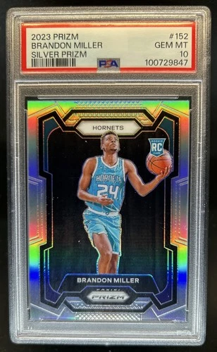 2023-24 Panini Prizm Brandon Miller RC Prizm Silver Rookie #152 Hornets PSA 10