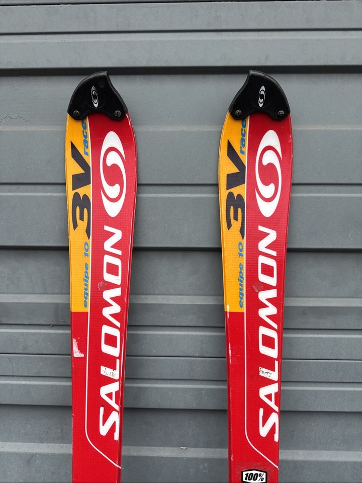 Salomon Equipe 10 3V Race 155cm Slalom Race Skis + Salomon S914 ...