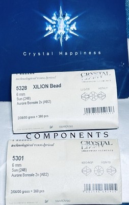 Swarovski Sun AB 2X 5328 6mm Genuine Austrian Beads 360 pcs Sealed packs