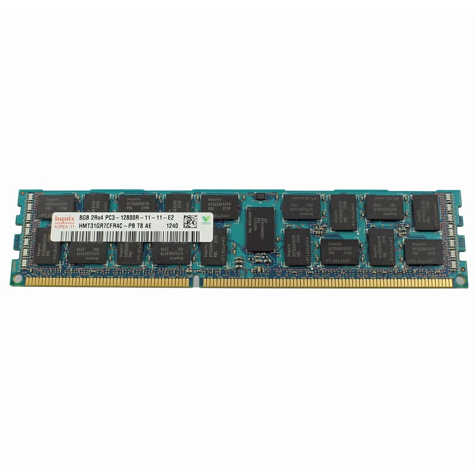 LOTE DE 10 RAM de servidor Hynix HMT31GR7CFR4C-PB 8 GB DDR3 1600 ECC REG usados Foto 1 de 1