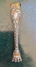 PINCE A SUCRE GLAÇON Métal argenté Rocaille patte de lion Griffes 