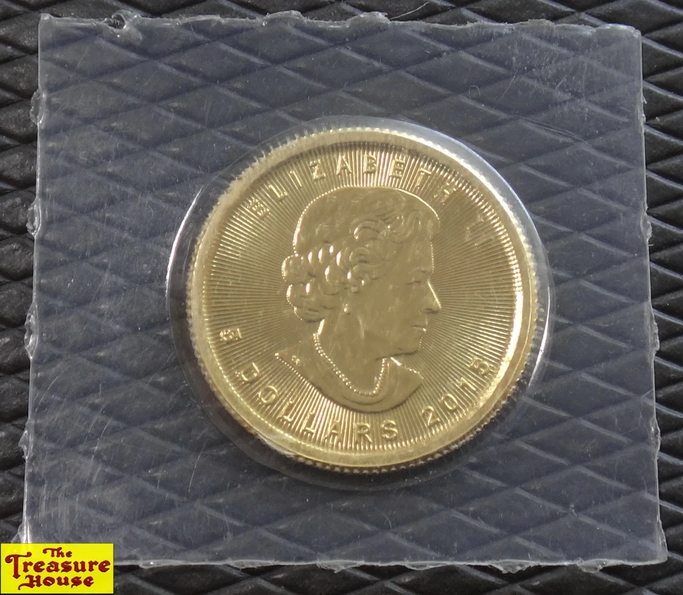2015 Canada Maple Leaf Queen Elizabeth II 5 Dollars 1/10 OZ-T .9999 Gold Coin - Image 2 of 4