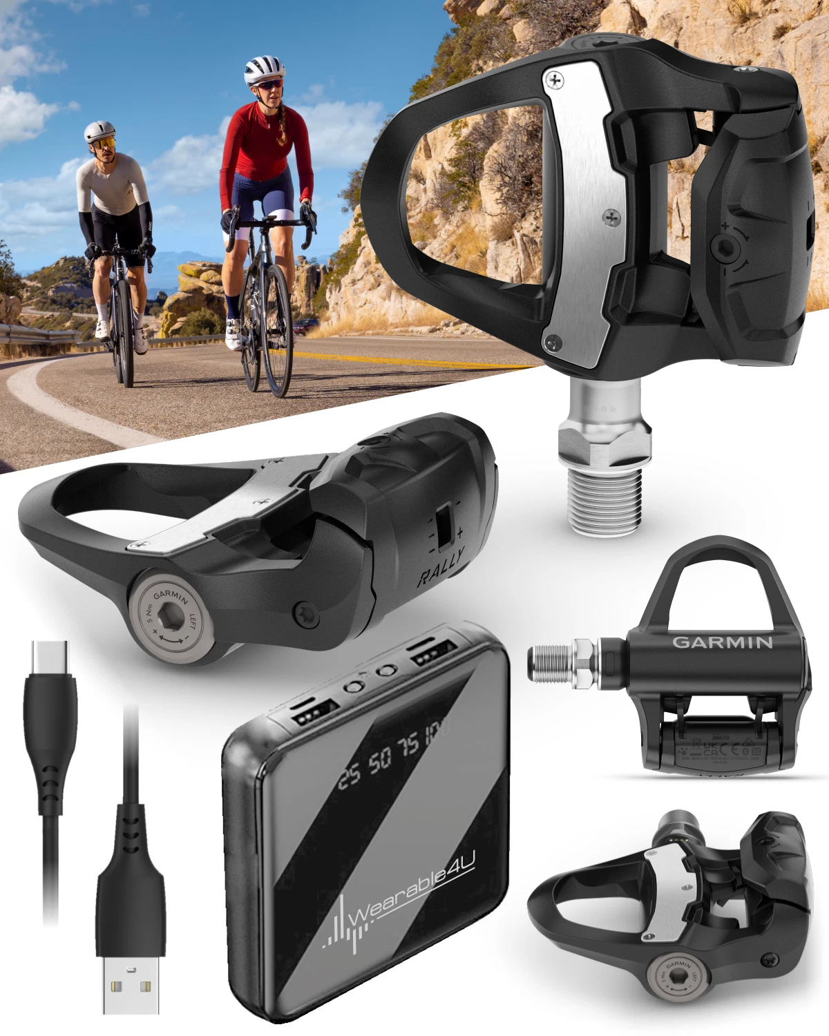 Garmin Rally RK210 Dual-Sensing Power Meter Pedals Road (LOOK KEO