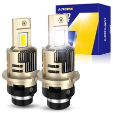 AUTOONE D2S 6500K HID Xenon Replacement Low/High Beam Headlight Lamp Bulbs White