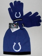 INDIANAPOLIS COLTS REEBOK TEAM APPAREL WINTER GLOVES HAT SET KIDS 8-20 BEANIE