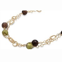 Beautiful Designer Peridot & Amethyst Gold Plated Solid Silver Necklace 42 on sale Beautiful Designer Peridot & Amethyst Gold Plated Solid Silver Necklace 42 on sale