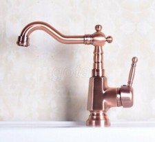 Bathroom Vanity Basin Faucet Single Hole Swivel Spout Deck Mount Mixer Sink Taps