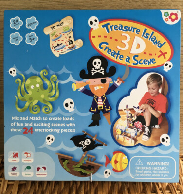 Meadow Kids Treasure Island 3D Create A Pirate Scene - 24 Teile