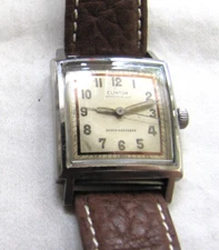 CLINTON WATERPROOF SHOCK ABSORBER VINT LARGE SQUARE SS CLAMSHELL WP 17J MAN WIND