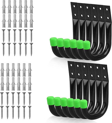 Heavy Duty Garage Storage, Utility Hooks for Garage Wall,Color Black (12PCS)