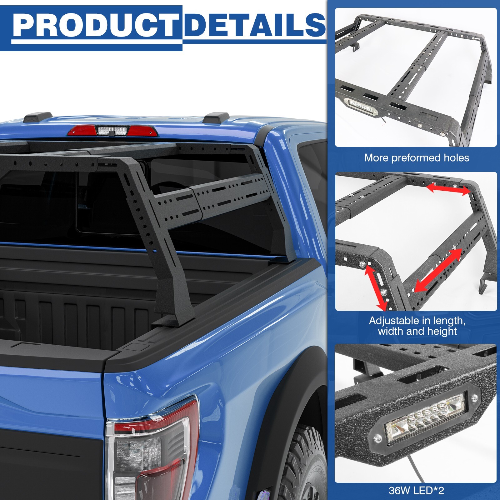 Used Pick-up Truck Steel Overland Trunk High Bed Rack Cargo Luggage Carrier