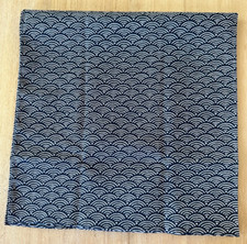 Cotton Handkerchief Made in Japan 53cm 20.9in Seigaiha Blue