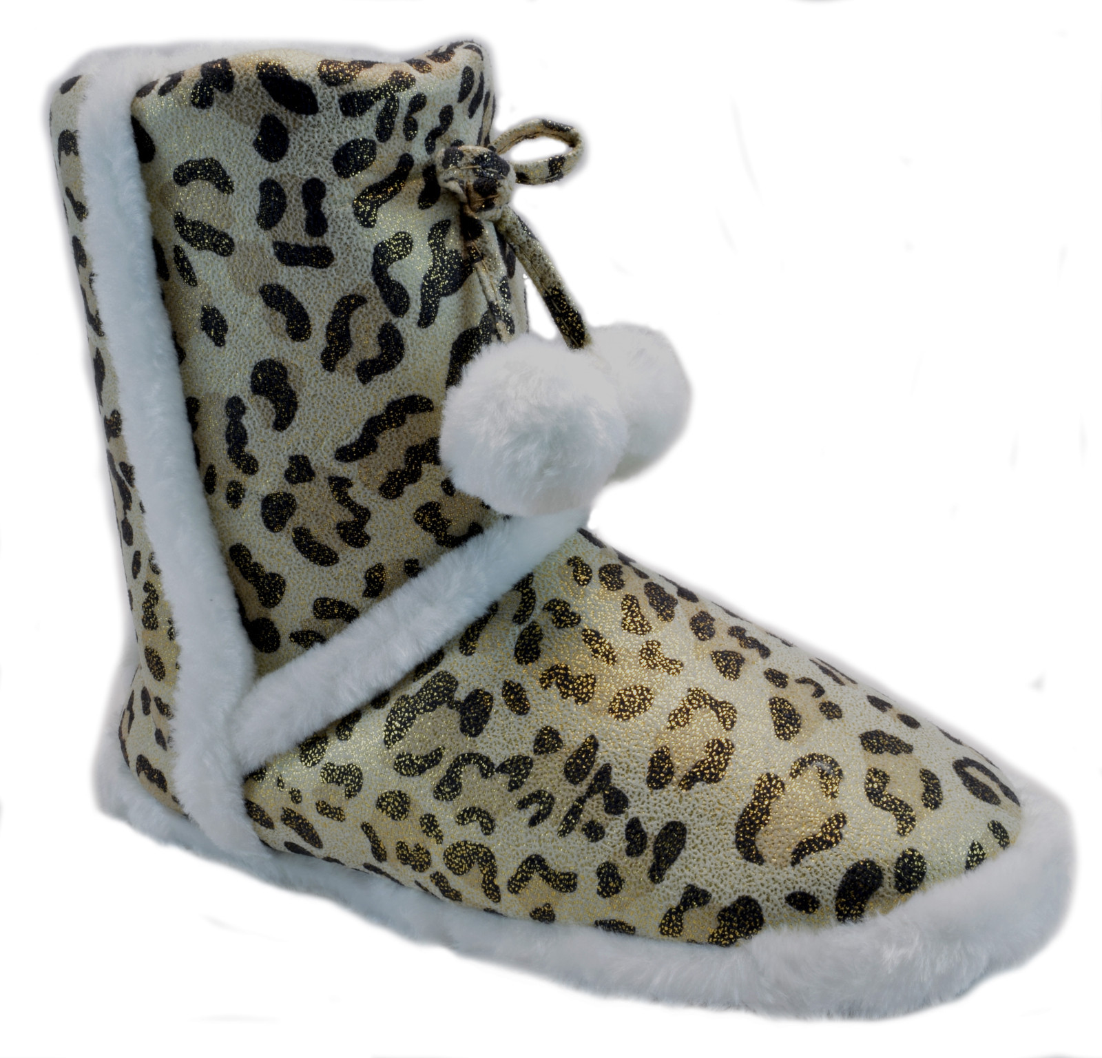 Womens Bootie Slippers Leopard Animal 