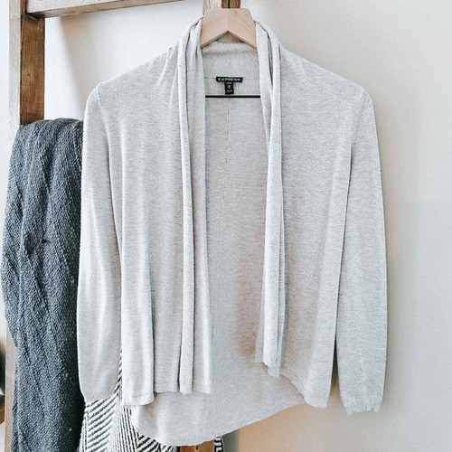Express Gray Open Front Cardigan Size 
