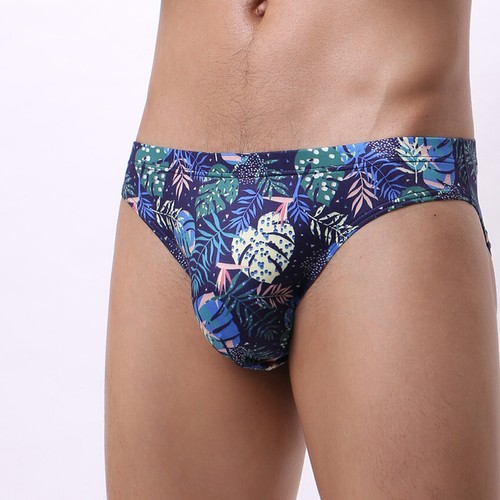 Men's Underwear Flower Print Panties Briefs Bulge Pockets Stretch Panties - Picture 9 of 15