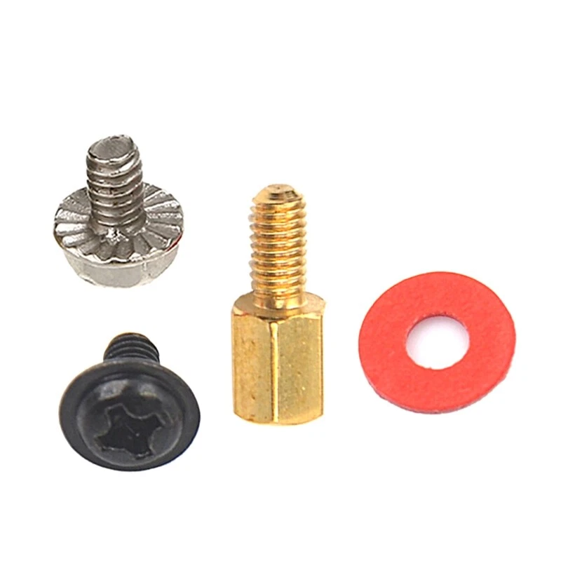 Motherboard Riser Screws Computer Red Washers 6.5mm 6-32-M3 Brass Standoff  20pcs