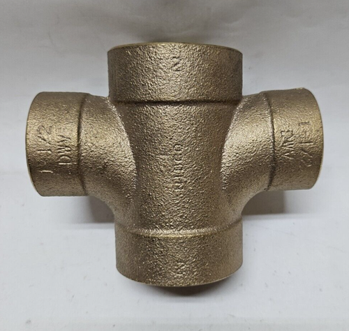 NIBCO 2"-1 1/2" Cast Bronze DWV Double Reducing Tee Pipe Fitting