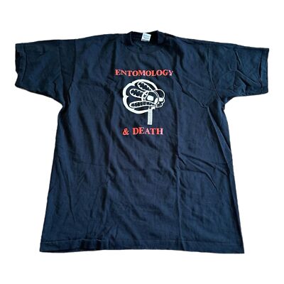 Entomology Shirt Mens XL CSI Black Cotton Bugs Death Forensics Vintage 90s