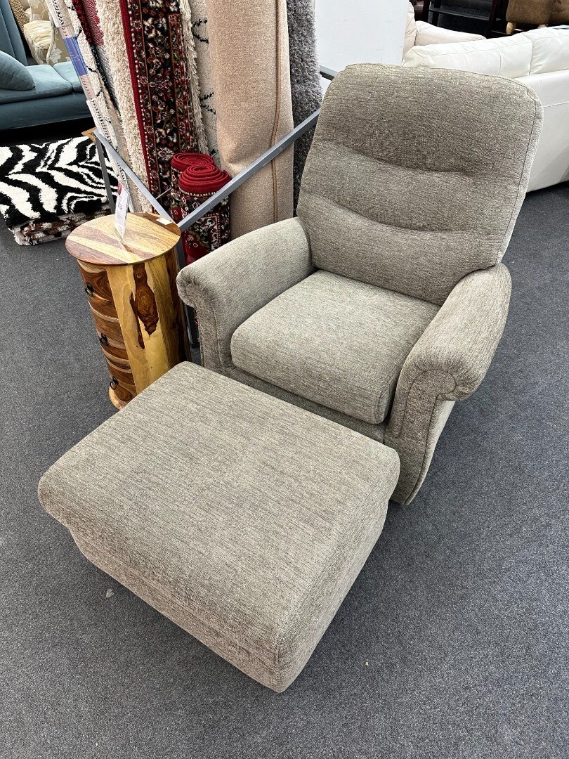 G Plan Holmes Armchair and Footstool Grey Fabric CS I09 eBay
