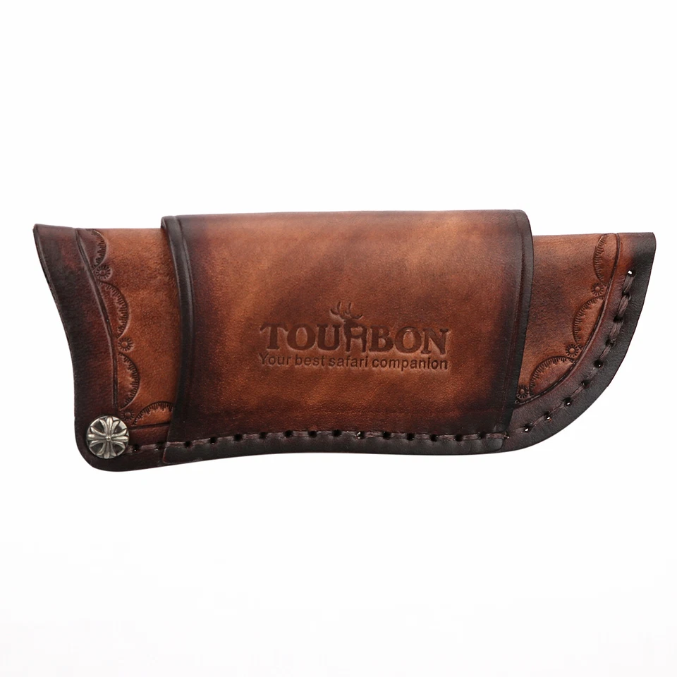 TOURBON Real Leather Folding Knife Belt Holster Horizontal/Vertical Sheath US - Image 3 of 4