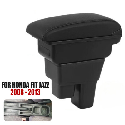 Für Honda Jazz 2008 2009-2013 Mittelarmlehne Leder Schwarz Passform Armlehne DE