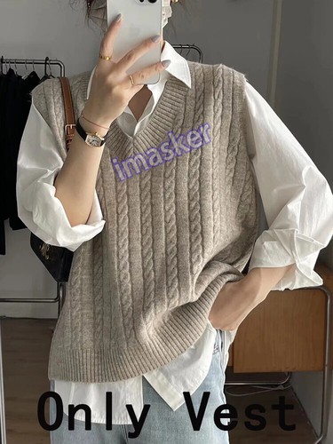 Knitted Vest Women Casual Sleeveless Sweater Female Fashion Loose Waistcoat - Bild 20 von 28