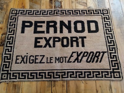 ALTER WERBEKARTENSPIELTEPPICH ''PERNOD EXPORT'' Bistro Bar Estaminet