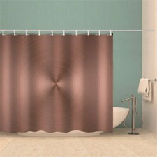 Brown Red Ribbon Circle 3D Shower Curtain Waterproof Fabric Bathroom Decoration