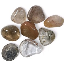 Rutilated Quartz Crystal Polished Stones 43.3 grams Brazil