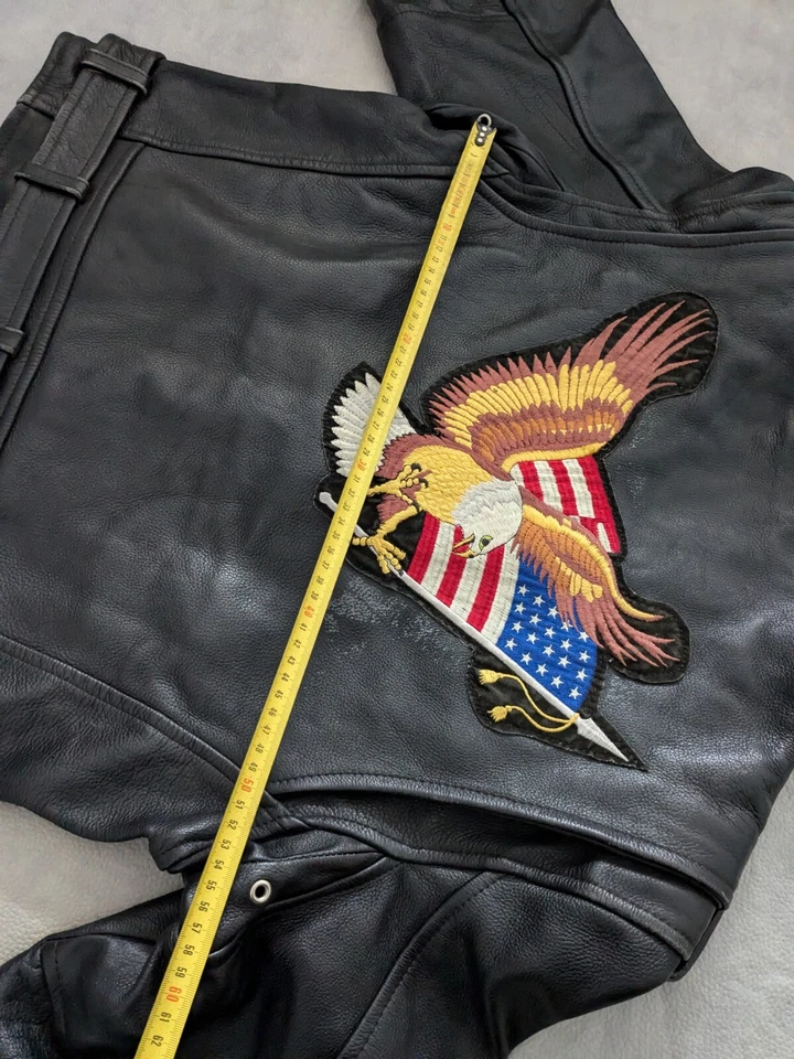 Wilsons leather Vintage moto motorcycles leather jacket zipper mens large - Imagen 3 de 4