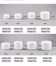 10pc 20g WHITE Empty Bottles Face Cream Lotion Cosmetic Container Plastic Jar