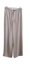 Ralph Lauren Purple Label Collection Women Dress Pants Wide Silver 12-14 Large