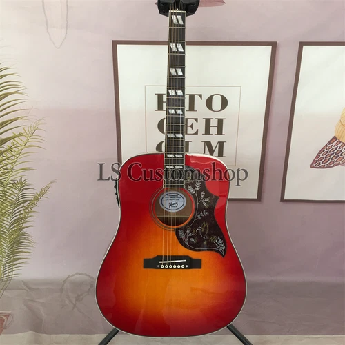 Cherry Sunburst Hummingbird D Type Acoustic Electric Guitar Spruce Top W/ 301 EQ
