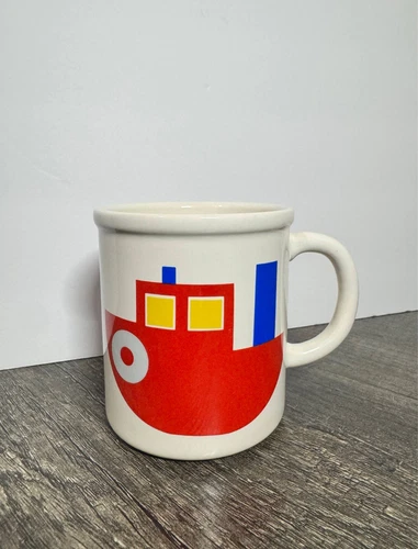 1980s Marimekko Pflatzgraff Red Tug Boat Coffee Mug