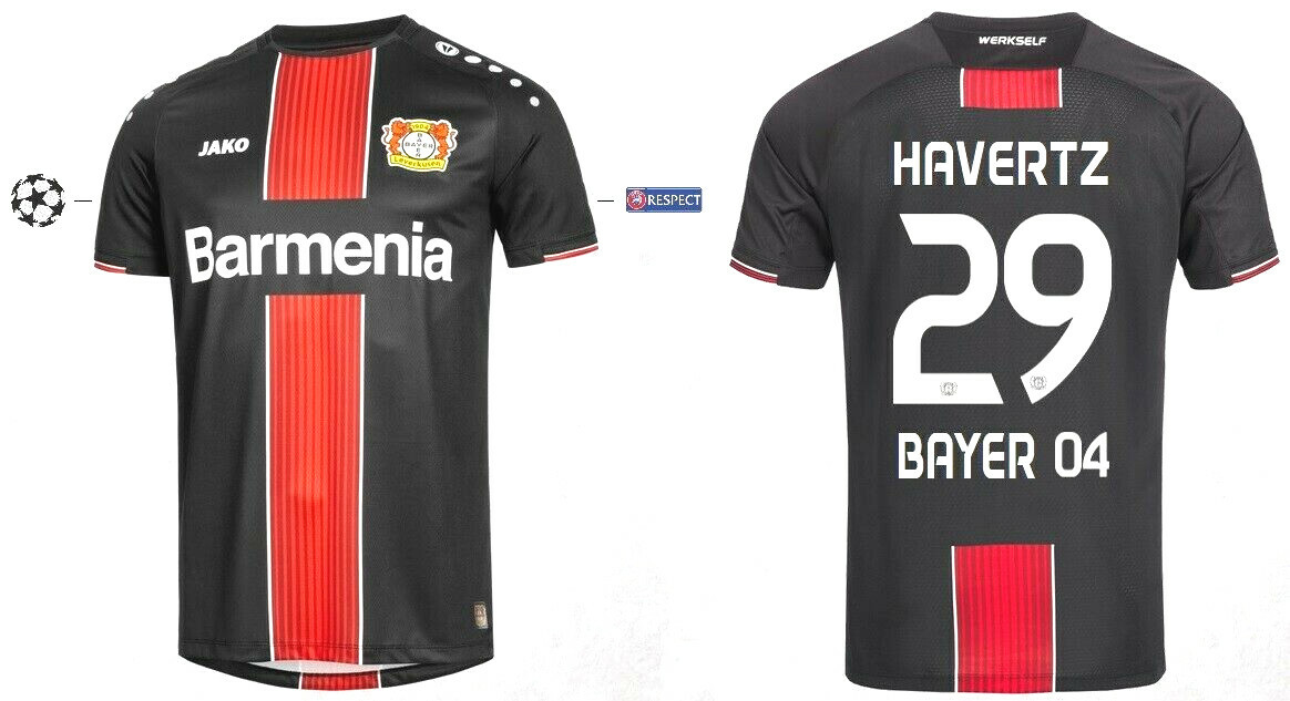 Trikot Jako Bayer 04 Leverkusen 2019-2020 Away UCL - Havertz 29 I