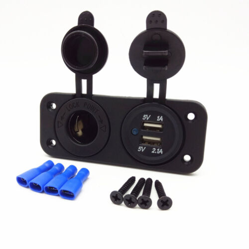 12V 24V Motorhome Camper Van Caravan Dual USB Socket Cigarette Charger Lighter - Picture 7 of 12