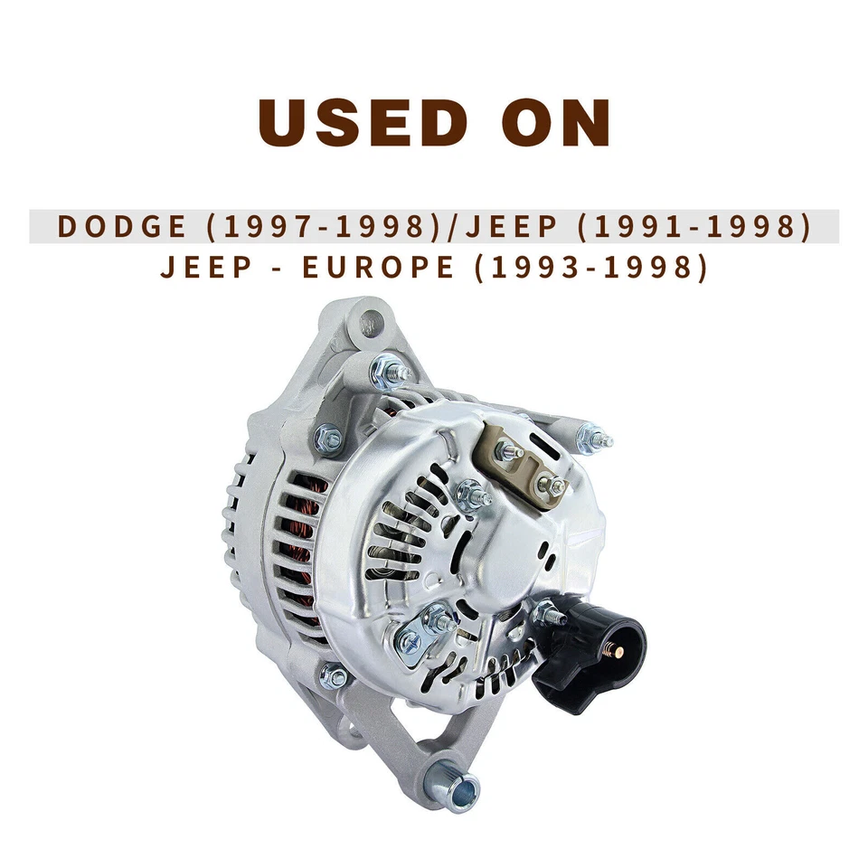 New Alternator For Dodge Dakota Jeep Cherokee 1991-98 TJ Wrangler Grand 4.0L - Image 3 of 4