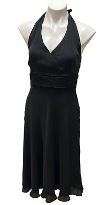 Ann Taylor 10P Black Silk Empire Knee Length Cocktail Dress Halter Backless 10P | eBay Ann Taylor 10P Black Silk Empire Knee Length Cocktail Dress Halter Backless 10P | eBay
