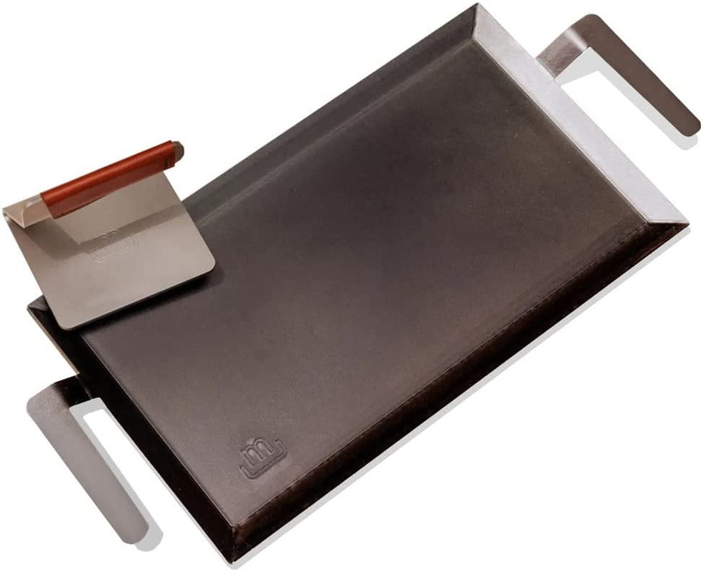 Cookware - Carbon Steel Griddle + Grill Press - (Like Cast Iron, but Better) - P