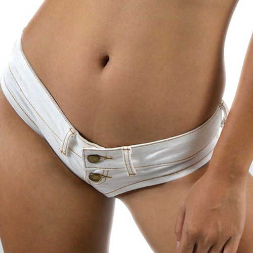 Damen Jeans Tanga Shorts Mini Hose Low Waist G-Strings Sexy Club Denim - Bild 4 von 80
