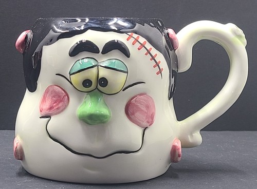 Design Impressions Cartoon Frankenstein Halloween Ceramic Coffee Mug 3D Embossed - Picture 2 of 8